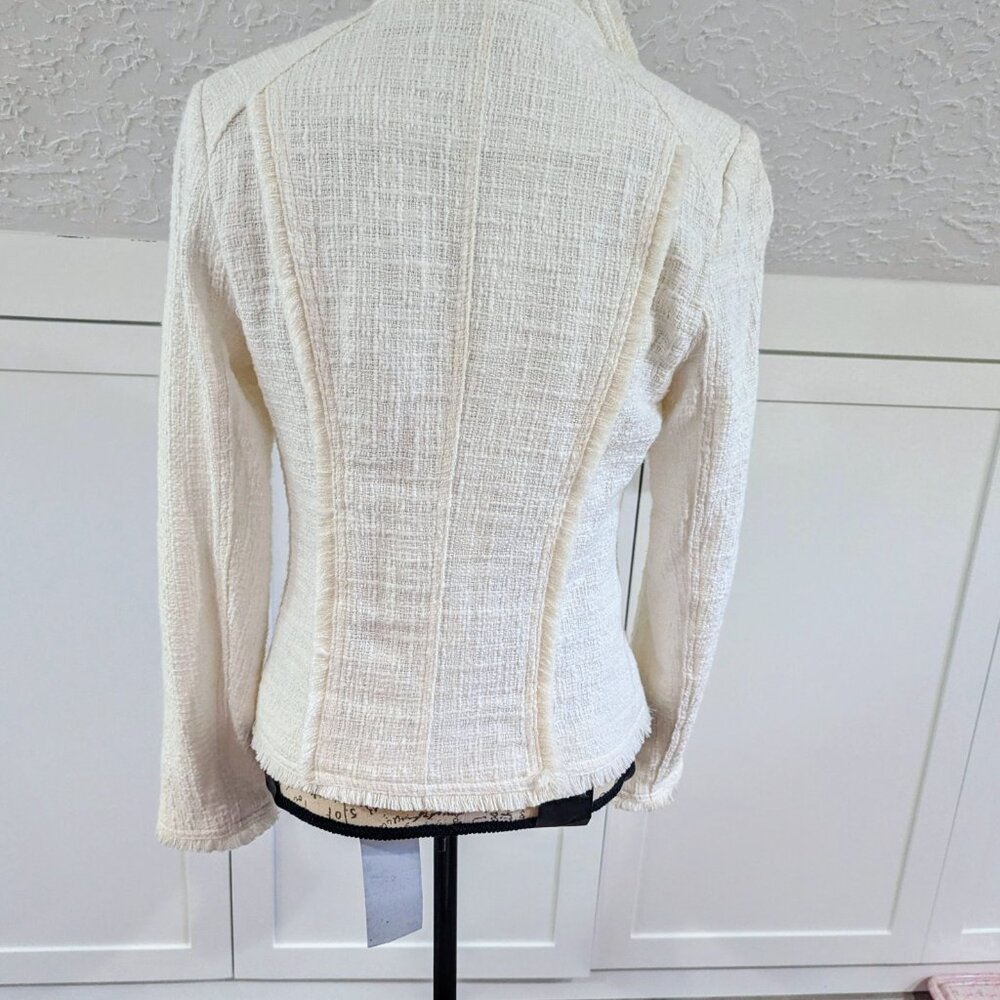 Carolina Belle Montreal Tweed Zipper Fitted Moto Jacket - Picture 5 of 7
